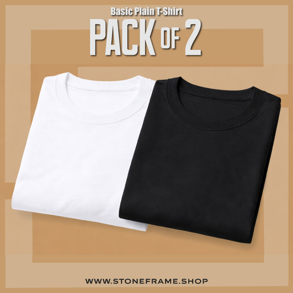 Pack of 2 Basic T-Shirts Multicolor 100% Cotton