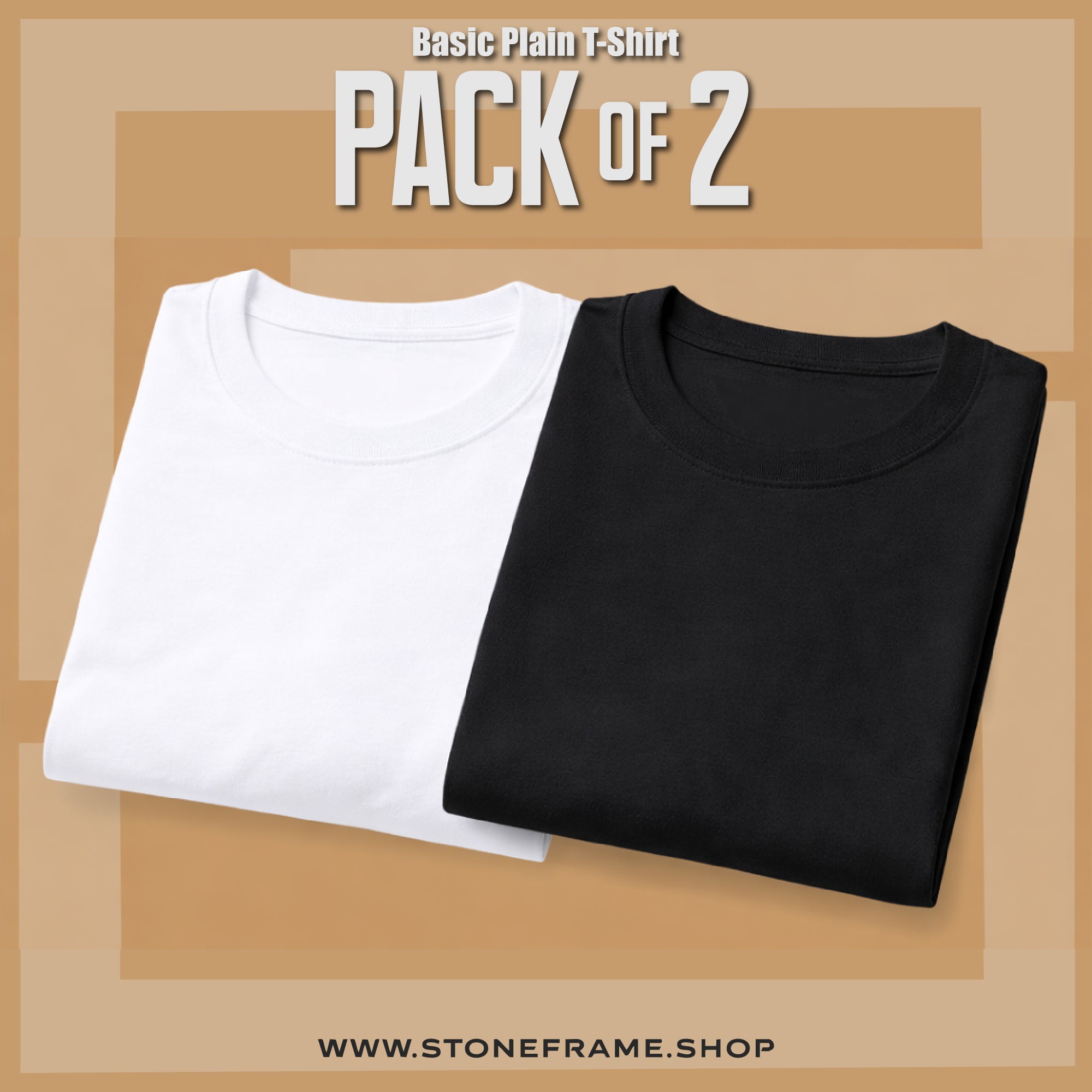 Pack of 2 Basic T-Shirts Multicolor 100% Cotton